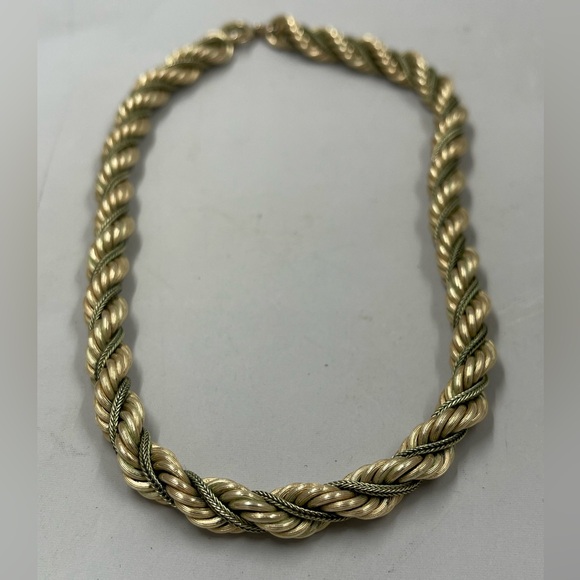 Victorian 12k Gold Filled Necklace Braided Twisted Necklace Rope Chain Antique - Picture 2 of 6